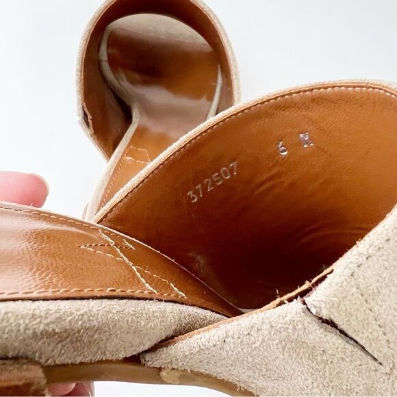 Aquatalia Jayne Suede Block-Heel Mule Sandals Size 6 in Ecru - Picture 7 of 8